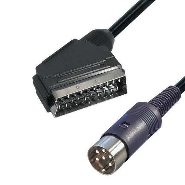  SCART 9/21p  - DIN 6p ,    In/Out, 1.5m